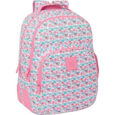 Moos Flores Multicolour School Bag - Ergonomic Padding, Water Bottle Pocket Moos Flores Multicolour School Bag - Ergonomic Padding, Water Bottle Pocket