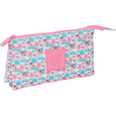 Custodia multicolore in poliestere riciclato Moos Flores - 3 scomparti Custodia multicolore in poliestere riciclato Moos Flores - 3 scomparti