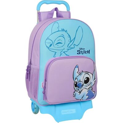 Sac à dos scolaire Stitch Bleu Lilas avec roues - Publicité Sac à dos scolaire Stitch Bleu Lilas avec roues - Publicité