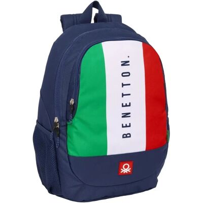 Sac Benetton Flag Bleu Marine - Sac scolaire - Publicité Sac Benetton Flag Bleu Marine - Sac scolaire - Publicité