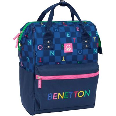 Sac à Dos Benetton Marine Bleu - School Bag - Publicité Sac à Dos Benetton Marine Bleu - School Bag - Publicité