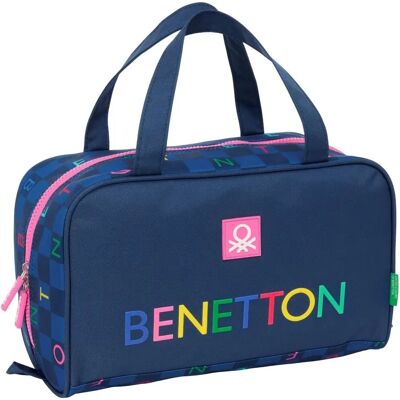 Benetton Damero Navy Blue Voyage Vanity Case - Travel Vanity Case - Publicité Benetton Damero Navy Blue Voyage Vanity Case - Travel Vanity Case - Publicité