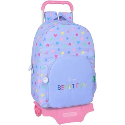 Sac à dos scolaire Benetton Lilas avec roulettes - Sac d'école Sac à dos scolaire Benetton Lilas avec roulettes - Sac d'école