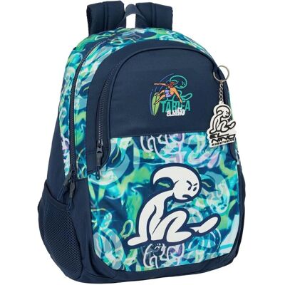 Sac d'école El Niño Kook Bleu Marine - Type scolaire, 2 compartiments, poches pour bouteilles - Publicité Sac d'école El Niño Kook Bleu Marine - Type scolaire, 2 compartiments, poches pour bouteilles - Publicité