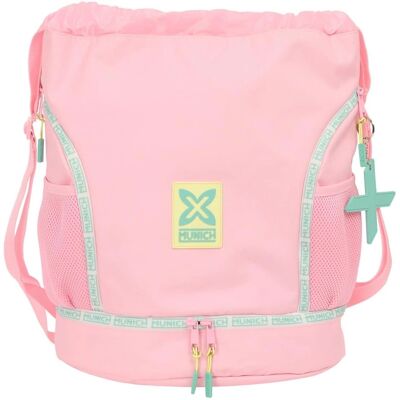 Różowy Plecak Munich z Guzikami - Backpack Różowy Plecak Munich z Guzikami - Backpack