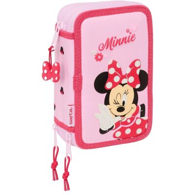 Trousse triple Minnie Mouse - Rose Enfant 12.5x19.5x5.5cm Trousse triple Minnie Mouse - Rose Enfant 12.5x19.5x5.5cm