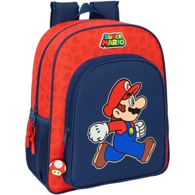 Schooltas Super Mario Trick - Ergonomische vulling, Rits, 32x38x12cm Schooltas Super Mario Trick - Ergonomische vulling, Rits, 32x38x12cm