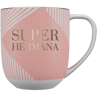 Draeger Super Hermana Mok - Keramiek, 320ml, Gouden Inscriptie Draeger Super Hermana Mok - Keramiek, 320ml, Gouden Inscriptie