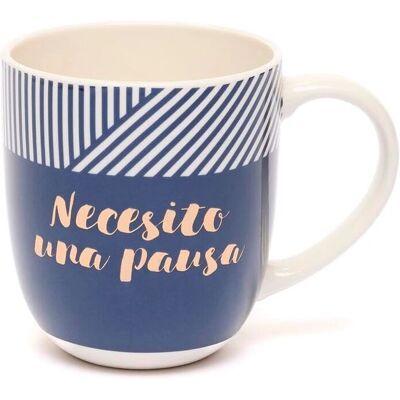 Tazza Dräger - Necesito una pausa - Tazza in ceramica con scritta in oro Tazza Dräger - Necesito una pausa - Tazza in ceramica con scritta in oro