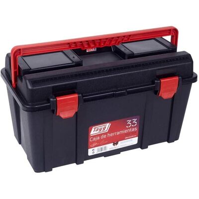 Velleman Tayg - Werkzeugkoffer - Polypropylen Werkzeugkasten mit Tray - Schwarz - 480x258x255mm Velleman Tayg - Werkzeugkoffer - Polypropylen Werkzeugkasten mit Tray - Schwarz - 480x258x255mm