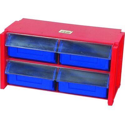 Sistema di stoccaggio Tayg - 4 cassetti, Nero/Rosso - Sistema di deposito Sistema di stoccaggio Tayg - 4 cassetti, Nero/Rosso - Sistema di deposito
