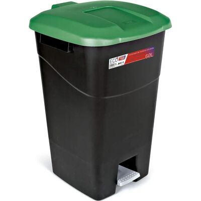 Conteneur Eco Tayg 60 L. - Plastique Durable, Pédale, Noir/Vert - Publicité Conteneur Eco Tayg 60 L. - Plastique Durable, Pédale, Noir/Vert - Publicité