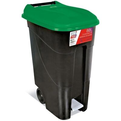 Industrias Tayg - Contenedor de 80L con Pedal y Ruedas - Verde Industrias Tayg - Contenedor de 80L con Pedal y Ruedas - Verde