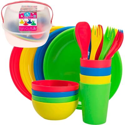 Set di Posate Max Home 4 Persone - Servizio di Piatti in Plastica Set di Posate Max Home 4 Persone - Servizio di Piatti in Plastica