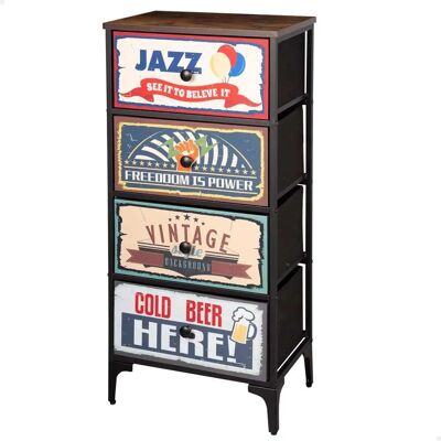 Max Home Vintage Kommode - Retro-Design - 45x30x98cm Max Home Vintage Kommode - Retro-Design - 45x30x98cm