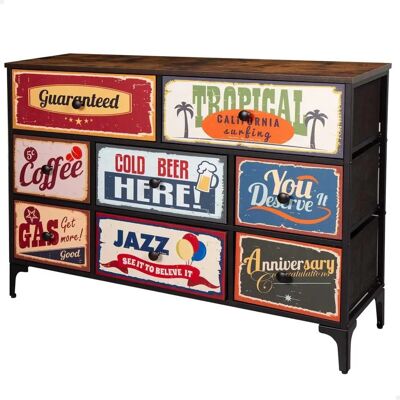 Max Home Vintage Kommode - 8 Schubladen - Retro Design Max Home Vintage Kommode - 8 Schubladen - Retro Design