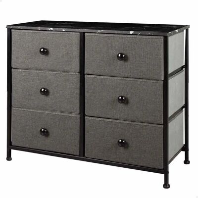 Max Home Commode Effet Marbre Noir 6 Tiroirs en Tissu - Publicité Max Home Commode Effet Marbre Noir 6 Tiroirs en Tissu - Publicité