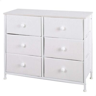 Max Home Cómoda Blanca - 6 Cajones de Tela - Estable y Elegante Max Home Cómoda Blanca - 6 Cajones de Tela - Estable y Elegante