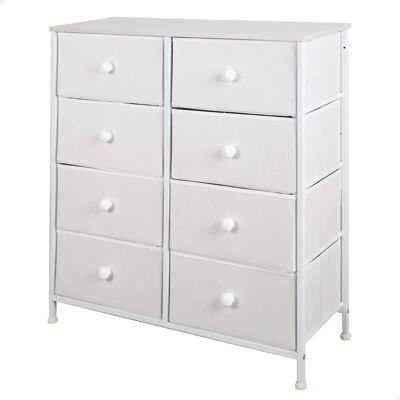 Cómoda Blanca Max Home - 8 Cajones de Tela - Mueble de Almacenaje Cómoda Blanca Max Home - 8 Cajones de Tela - Mueble de Almacenaje