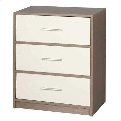 Mesita de Noche MAX HOME - 3 Cajones Modernos - Blanco, Gris Mesita de Noche MAX HOME - 3 Cajones Modernos - Blanco, Gris