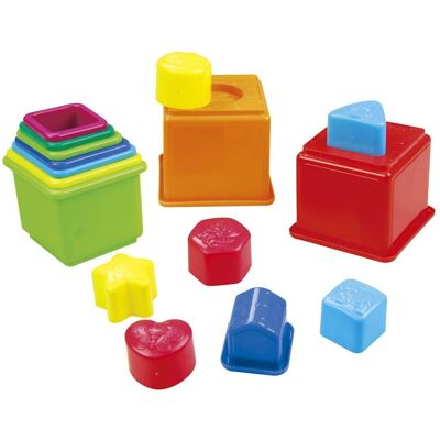 Ensemble éducatif Playgo de 16 pièces avec formes géométriques et cubes - À partir de 12 mois Ensemble éducatif Playgo de 16 pièces avec formes géométriques et cubes - À partir de 12 mois