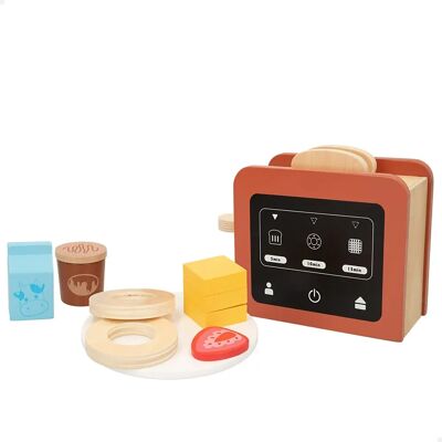 Drewniany toster z 8 akcesoriami - Toaster do zabawy Drewniany toster z 8 akcesoriami - Toaster do zabawy