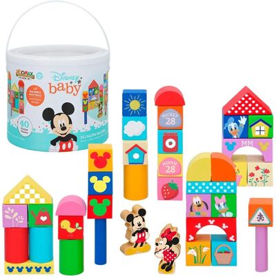 Blocs de Construction en Bois Disney WOOMAX - 40 Pièces - Publicité Blocs de Construction en Bois Disney WOOMAX - 40 Pièces - Publicité