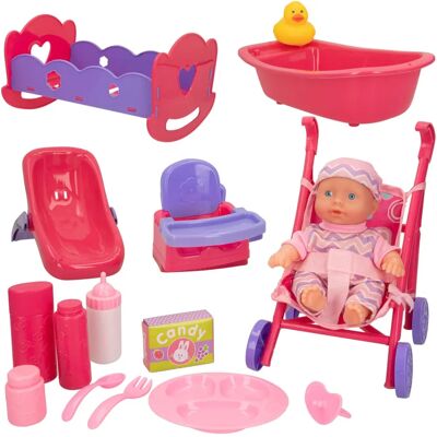 COLORBABY Baby Doll Set - 20 cm, Pink, Role Play - Baby Doll Set COLORBABY Baby Doll Set - 20 cm, Pink, Role Play - Baby Doll Set