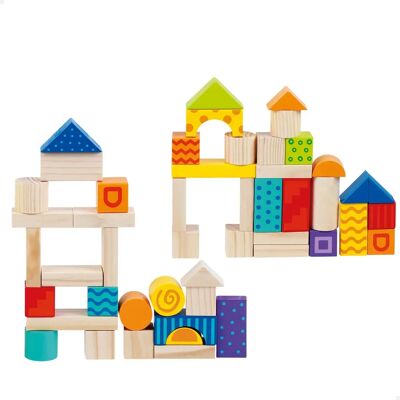 Jeu de blocs de construction Woomax 50 pièces multicolore - Publicité Jeu de blocs de construction Woomax 50 pièces multicolore - Publicité