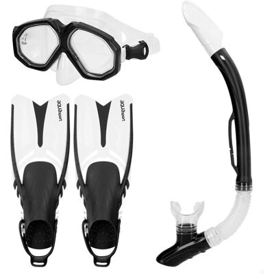 Set da snorkeling Aqua Sport - Maschera, tubo e pinne - Taglia 38-42 Set da snorkeling Aqua Sport - Maschera, tubo e pinne - Taglia 38-42