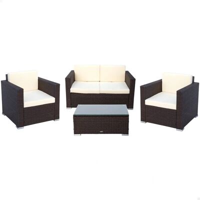 Aktive Schwarze Creme Garteneinrichtung - Regenbeständiges Set für 4 Aktive Schwarze Creme Garteneinrichtung - Regenbeständiges Set für 4