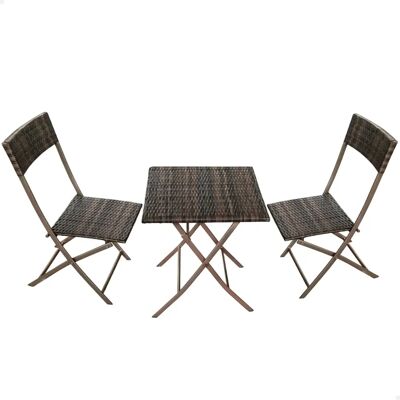 Aktive Square Table Set - Foldable, Steel Rattan Aktive Square Table Set - Foldable, Steel Rattan