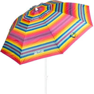 Aktive Sun&confort Windbestendige 220cm Multicolor Strandparasol - Strandparasol Aktive Sun&confort Windbestendige 220cm Multicolor Strandparasol - Strandparasol