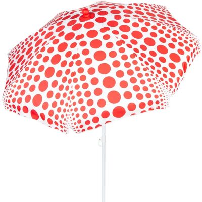 Parasol de plage Aktive 8 rayons 200 cm avec protection UV50 à pois rouges Parasol de plage Aktive 8 rayons 200 cm avec protection UV50 à pois rouges