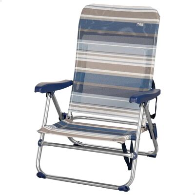 BigBuy Outdoor Beach Chair Blue/White Aluminium - Beach Chair BigBuy Outdoor Beach Chair Blue/White Aluminium - Beach Chair