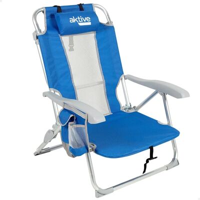 Chaise de Plage Aktive - Reclinable 5 Positions avec Coussins et Poches - Publicité Chaise de Plage Aktive - Reclinable 5 Positions avec Coussins et Poches - Publicité
