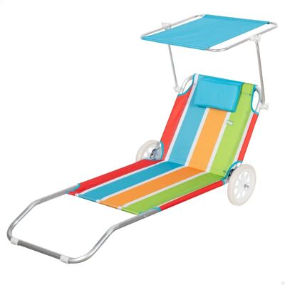 Chaise de plage et chariot Aktive 2 en 1 - 52x117x62 cm - Publicité Chaise de plage et chariot Aktive 2 en 1 - 52x117x62 cm - Publicité