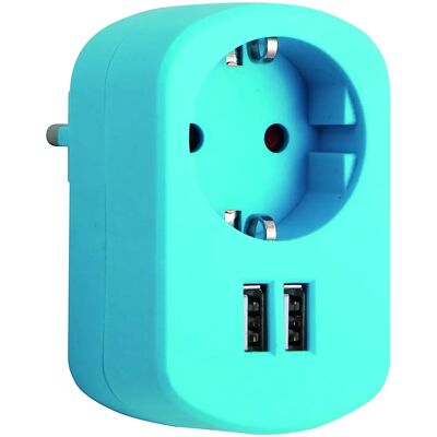 Adaptador de tomada com uma entrada - Azul Adaptador de tomada com uma entrada - Azul