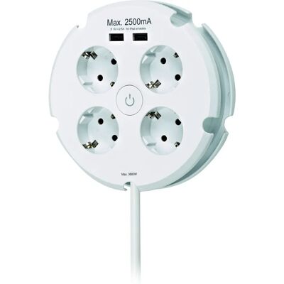 Simon Power Strip - BM642103 - Meervoudige stekkerdoos met USB - Wit Simon Power Strip - BM642103 - Meervoudige stekkerdoos met USB - Wit