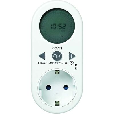 Coati Digitaler Tageszeitschalter Weiß Kompakter Stecker Coati Digitaler Tageszeitschalter Weiß Kompakter Stecker