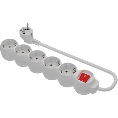 SIMON - Base 5 Tomas TT Interruptor Cable - Wit SIMON - Base 5 Tomas TT Interruptor Cable - Wit