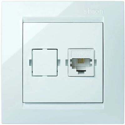 Simon 15 Enchufe de telefone branco - Enchufe de telefone Simon 15 Enchufe de telefone branco - Enchufe de telefone