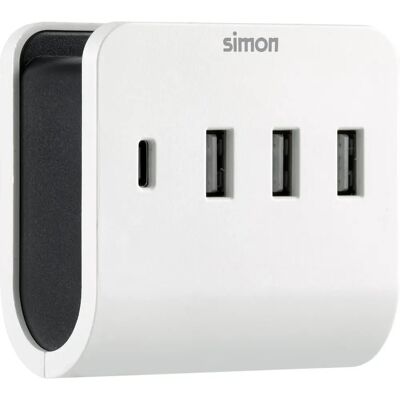 Simon CL610304 4-portos USB töltő okostelefon támogatással Simon CL610304 4-portos USB töltő okostelefon támogatással
