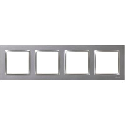 Simon aluminium 4-element väggram - Strömbrytarram Simon aluminium 4-element väggram - Strömbrytarram