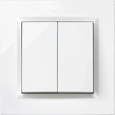 Dubbelswitch Simon - Väggmonterad - 230V - 10A - Plast - IP20 Dubbelswitch Simon - Väggmonterad - 230V - 10A - Plast - IP20
