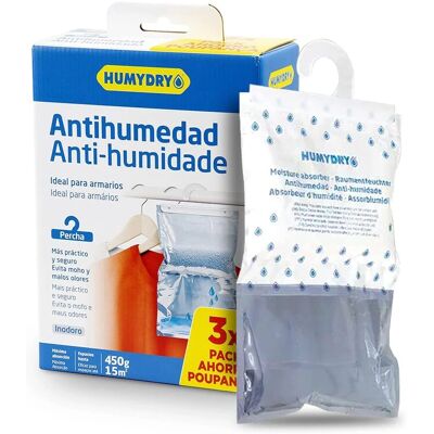 Deshumidificador HUMYDRY - Pack de 3 - Control de humedad en armarios Deshumidificador HUMYDRY - Pack de 3 - Control de humedad en armarios