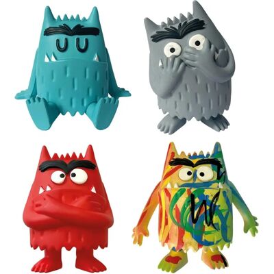 Comansi Figures d'emballage du monstre coloré - Set de 4 - Publicité Comansi Figures d'emballage du monstre coloré - Set de 4 - Publicité