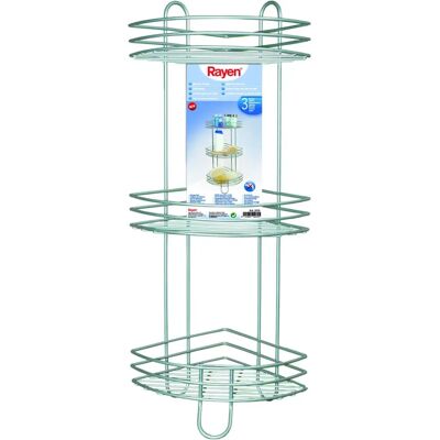 Rayen Eckregal für das Badezimmer - 3 Fächer - Silber Rayen Eckregal für das Badezimmer - 3 Fächer - Silber