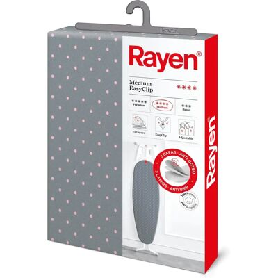Rayen 6112.01 - Cinza com poás - Capa para tábua de passar Rayen 6112.01 - Cinza com poás - Capa para tábua de passar