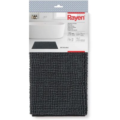 Rayen Grijze Badmat - Microvezel, Antislip, 80x50cm Rayen Grijze Badmat - Microvezel, Antislip, 80x50cm